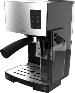 Cecotec Halbautomatische Espressomaschine Power Instant-ccino 20 Touch Serie Nera. 1350 W, 20 Bar Druck, 500 ml Milchtank, Touch-Steuerung, 1,4 Liter Wassertank, Edelstahl-Finish