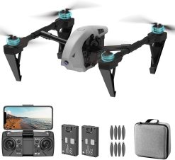 OBEST Drone with 4K Camera, FPV Folding Four Axis Airplane, Optical Stream Positioning, Brushless Motor, Entry-Level 2 Batteries