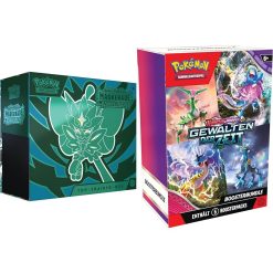 Pokémon-Sammelkartenspiel: Top-Trainer-Box Karmesin & Purpur & Sammelkartenspiel: Boosterbundle Karmesin & Purpur – Gewalten der Zeit (6 Boosterpacks)