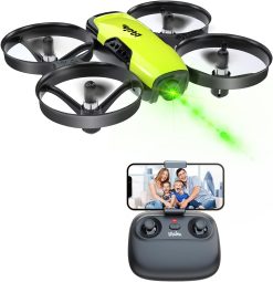 Loolinn Drone with camera as a gift for children - mini drone remote controlled, first person view camera drone (FPV) with video and photos / 21 minutes flight time (three batteries included)