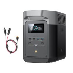 EF ECOFLOW DELTA 2 1024WhTragbare Powerstation mit XT60i Kabel, Solargenerator mit LiFeP04, erweiterbarer Kapazität bis zu 3kWh, Schnellladung von 0-80% in 50 Mins, Stromaggregat für Camping/Zuhause