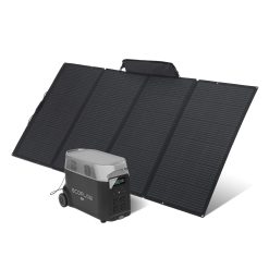 Ecoflow Solargenerator Delta Pro 3,6 kWh/3600 W mit Solarpanel auf Balkon mit 400 W, tragbares Kraftwerk für Haus, Camping, Camping im Freien, Wohnmobil und Notfall