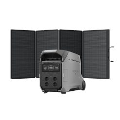 EF EcoFlow DELTA Pro 3 Tragbare Powerstation mit 400W Solarpanel, 4096Wh LFP Akku, Kapazität erweiterbar bis zu 12kWh, 4000W AC-Ausgangsleistung, Solargenerator