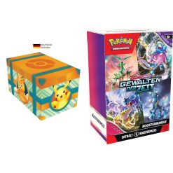 Pokémon-Sammelkartenspiel: Paldea-Abenteuerkoffer (7 holografische Promokarten & 6 Boosterpacks) & Sammelkartenspiel: Boosterbundle Karmesin & Purpur – Gewalten der Zeit (6 Boosterpacks)