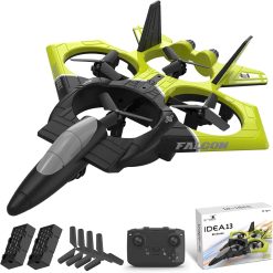 IDEA13 RC Plane, 2.4G Hz Remote Controlled Aircraft Stunt Fighter, 360掳 Flip Headless Mode, Drone with Lights, Suitable for Beginners, RC Drones Quadcopter, 2 Batteries
