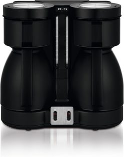 Krups Duothek Thermo Filterkaffeemaschine KT8501 | zwei separate Isolierkannen | Sehr gute Isolierleistung | 2 x 850 W | 2 x 8 Tassen | Schwarz