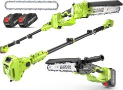 Supstable 8 & 6 Zoll Mini Kettensge mit Akku 8000mAh, Akku Sge Bürstenlos mit Automatischem ler & Werkzeugloser Kettenspannung, Kompitabel mit Makita 18V Akkus, Kleine Astsge für Ast, Garten